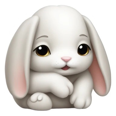 Shy bunny covering eyes  sticker