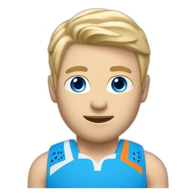 Blonde short hair man, blue eyes playing padel sticker
