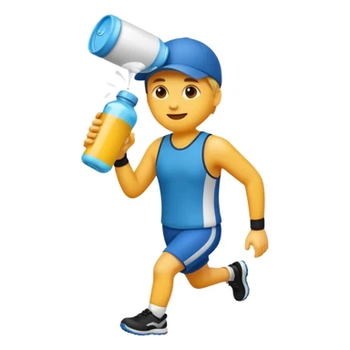 Erstell mir ein Emoji wo man ein Jogger sieht mit einer Energyflasche in der Hand sticker