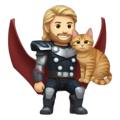 thor on a spaceship with a cat sticker