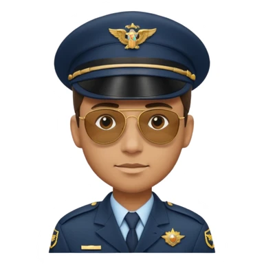 Officer with peaked cap + aviator sunglasses sticker