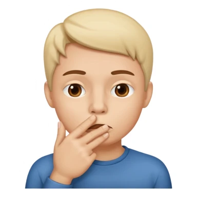 Shush emoji with finger on mouth sticker