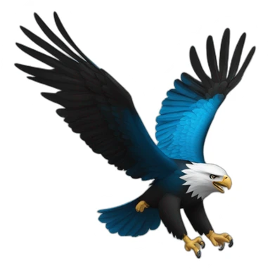 Eagle fly blue and black sticker