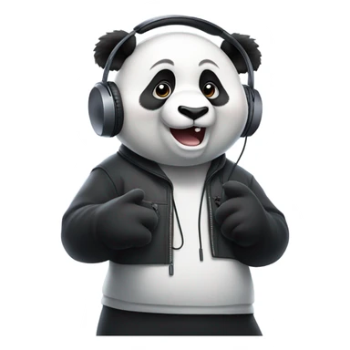 Panda rapping sticker