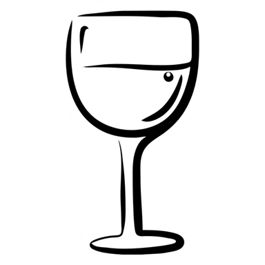 A wine glass, hand drawn style sticker