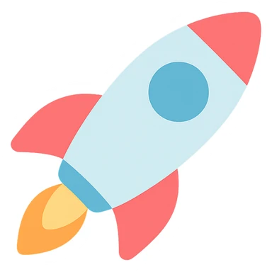 Vector minimalistic icons of rocket sticker