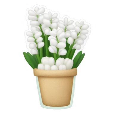 A clear case holding a bunch of white hyacinths sticker