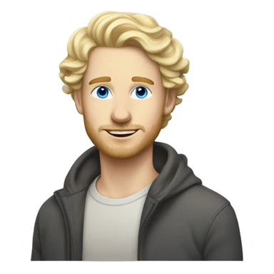 3/4 profile light curl blonde 30yo man blue eyed pale skin sticker