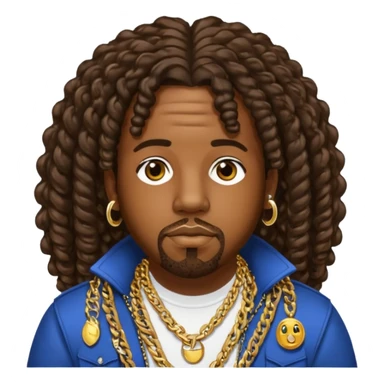 Big Boi with long dark brown curly hair sticker