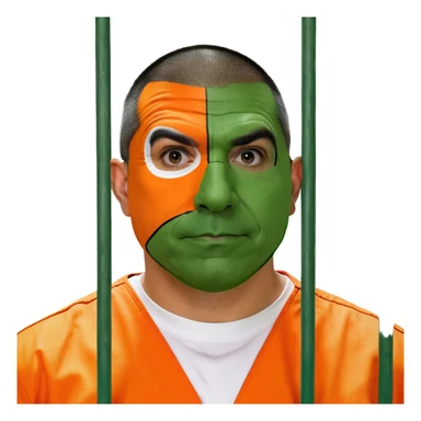 USA congressman Representative Robert Garcia in a orange jumpsuit behind bars sticker