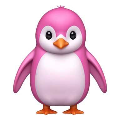 Pink penguin sticker