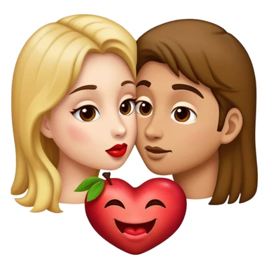 Male suggestive kiss emoji flirty in the stile of the apple emojis not a real apple sticker
