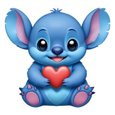 Stitch giving a heart and a kiss sticker