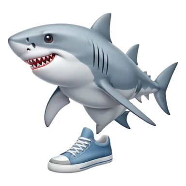 A shark with cool sneakers and three legs sticker