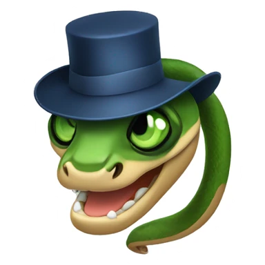 snake in a New Year's hat sticker