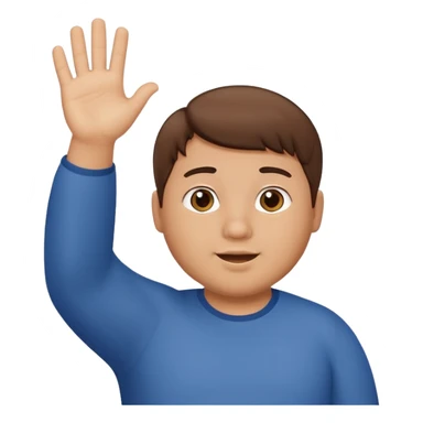 make a short brown hair guy who is chubby we can only see his head and he is waving sticker