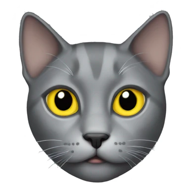 gray cat with yellow eyes sticker
