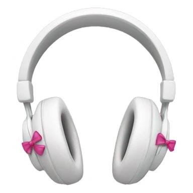 White headphones with pink bows sticker