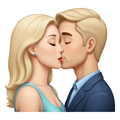 Husband kissing wife sticker