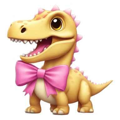Dino with a pink bow sticker