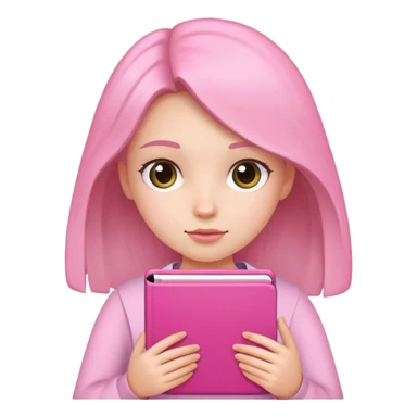 girl pink note book  sticker