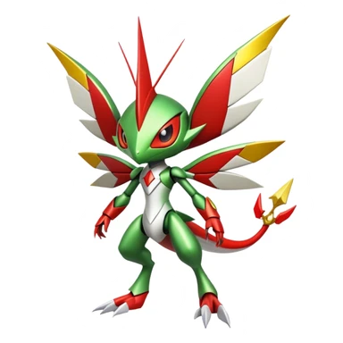 Cute Cool Edgy Shiny Ethereal Legendary Kartana-Digimon-Scizor-hybrid full body sticker