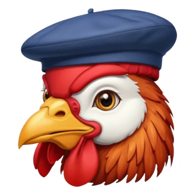rooster wearing beret sticker