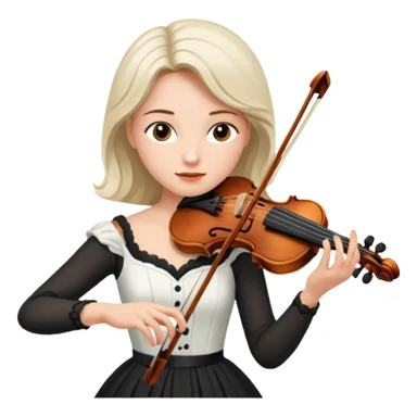 woman playing violin with white dress sticker