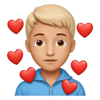 Robin with love hearts sticker