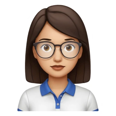 architect woman light skinned dark brown hair in WHITE POLO sticker