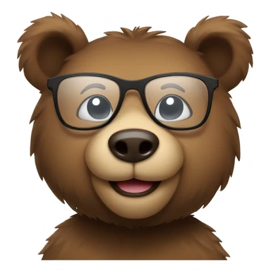 Bear with cute smile and glasses. sticker