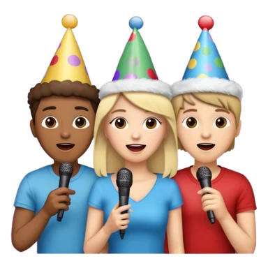 3 amigas en un karaoke cantando sticker