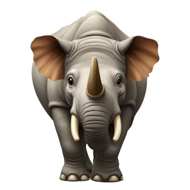 Rhinoceros with wooly mammoth fur sticker