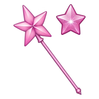 Fairy wand  pink with glitter  sticker