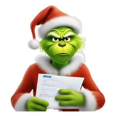 Grinch delivers mail sticker
