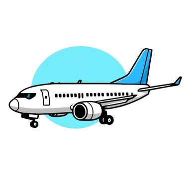 Boeing 737 commercial passenger airplane traveling around the world with Earth visible sticker