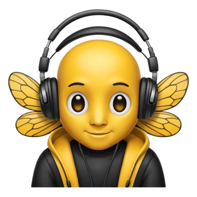 DJ bee with headphones sticker