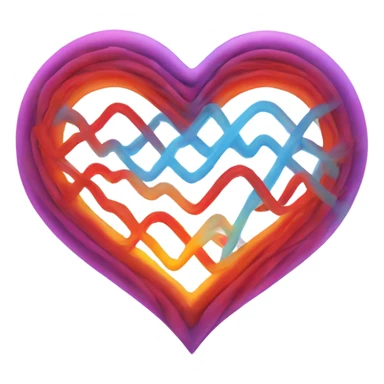 Heart rippling out energy waves sticker