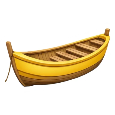 yellow boat in cartoon  sticker