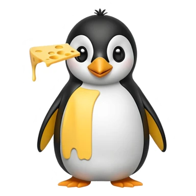 penguin with cheese costume sticker