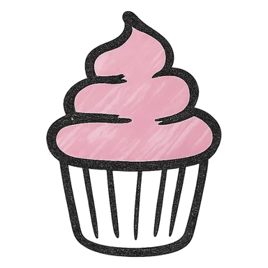 cupcake with pink icing sticker