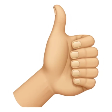 Design a single emoji that merges thumbs-up and thumbs-down into one clear glyph (ambivalent reaction). Use a flat emoji style, clean vector edges, center composition, 1:1 canvas, transparent background. The two thumbs interlock in a yin-yang style or a split-down-the-middle hybrid,  sticker