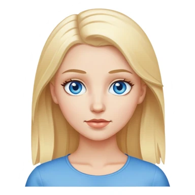 white girl with blonde hair and blue eyes sticker