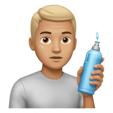 ligth man spraying with spray  sticker