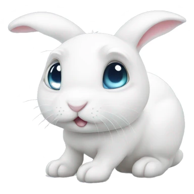 cute white bunny with three eyes sticker