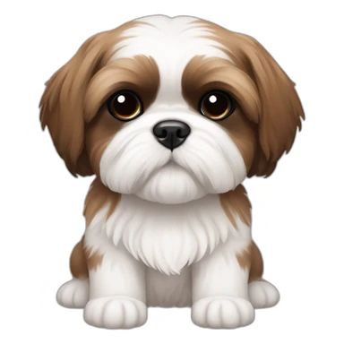 Shih tzu brown and white puppy sticker