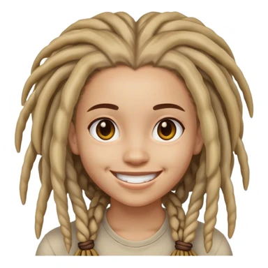 smiling girl with dreadlocks sticker