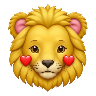 León con corazones en el ojo sticker