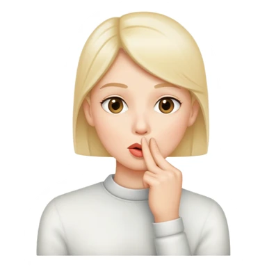 finger over lips shushing shhh gesture sticker