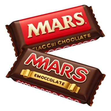 Draw a Mars bar in its classic black wrapper with bold red logo. sticker